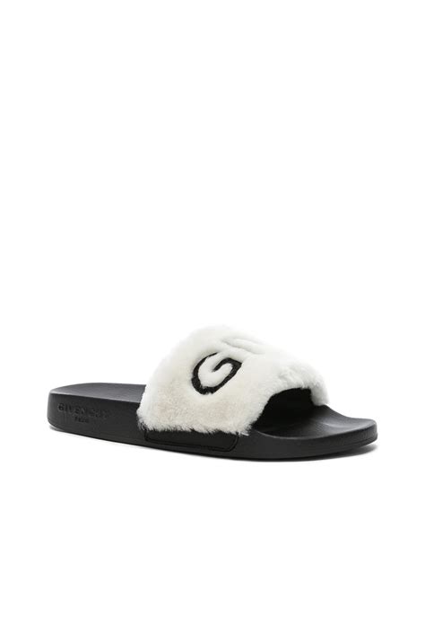 givenchy lamb shearling slides